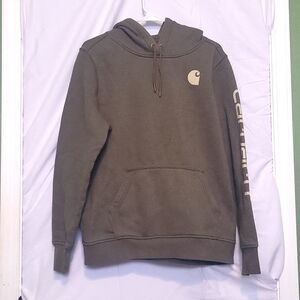 Carhartt Women’s Relaxed Fit Logo Sleeve Sweatshirt Size L Green